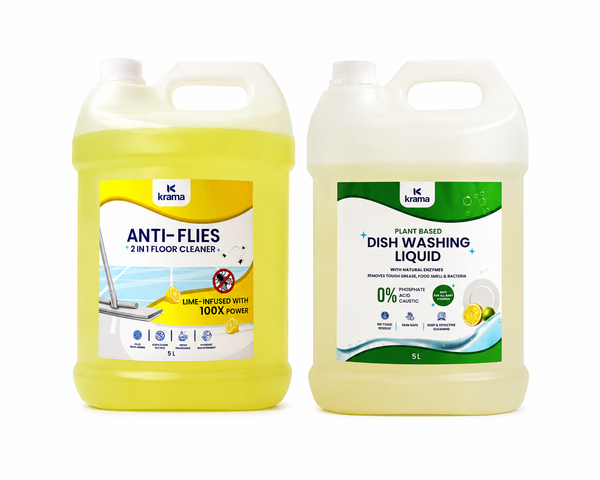 Floor Cleaner (Anti-Fly / 3-in-1) - 5L + Dishwash Liquid 5L