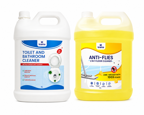 Floor Cleaner (Anti-Fly / 3-in-1) - 5L + Toilet Cleaner - 5L