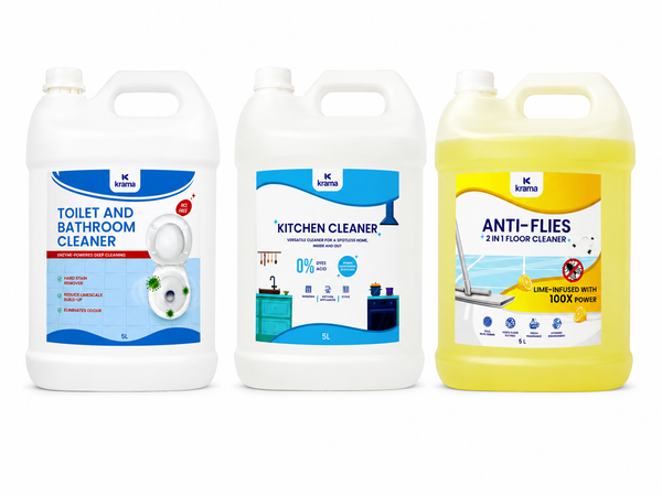 Anti-Flies 2in1 Floor Cleaner 5L + Toilet Cleaner 5L + Kitchen Cleaner 5L Combo