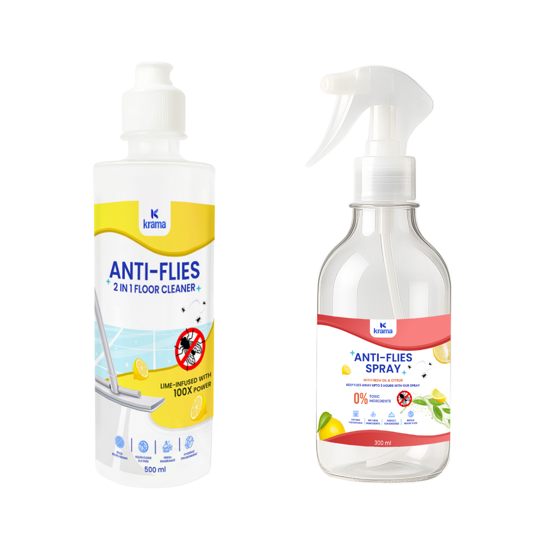 Anti-Fly Spray + Anti-Flies Floor Cleaner– Safe for Kids & Pets, Keeps ...